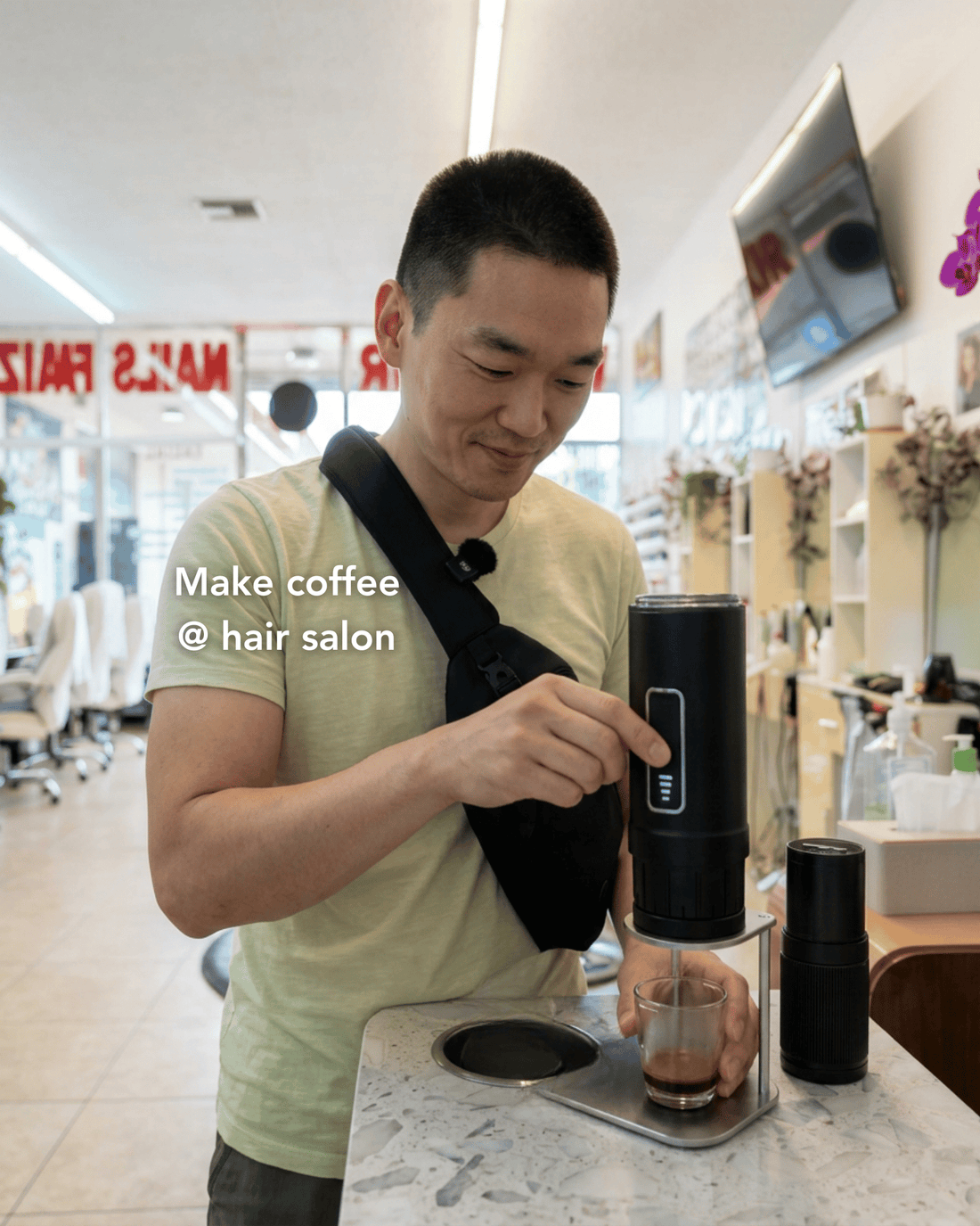 I Brought a Portable Espresso Machine to a Hair Salon